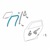 OEM Pontiac Vibe Weatherstrip, Rear Side Door Window Diagram - 19184167