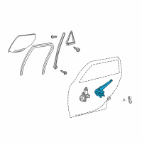 OEM Pontiac Vibe Rear Side Door Window Regulator Diagram - 19184255