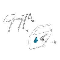 OEM 2009 Pontiac Vibe Motor, Front Side Door Window Regulator Diagram - 19184249