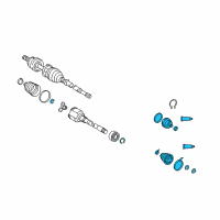 OEM 2007 Pontiac Vibe Boot Kit, Front Wheel Drive Shaft Tri-Pot & Cv Joint Diagram - 88974656