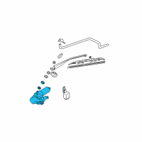 OEM Hyundai Accent Rear Wiper Motor & Linkage Assembly Diagram - 98700-25000