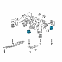 OEM Cadillac Suspension Crossmember Rear Mount Diagram - 22998294