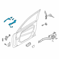 OEM Kia Front Door Outside Handle Assembly, Left Diagram - 826503R021