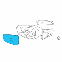 OEM Hyundai Elantra Coupe Glass Holder Assembly-Outside Rear View, LH Diagram - 87611-3X570