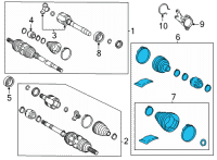 OEM 2021 Toyota Highlander Boot Kit Diagram - 04427-07092