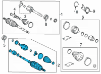 OEM 2022 Toyota Highlander Axle Assembly Diagram - 43420-0E230