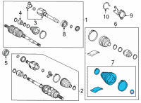 OEM 2021 Toyota Highlander Inner Boot Diagram - 04437-0E011