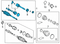 OEM 2022 Toyota Highlander Axle Assembly Diagram - 43410-0E350