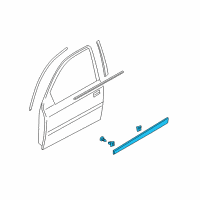 OEM 2010 Hyundai Accent Moulding Assembly-Front Door Waist Line, LH Diagram - 87721-1E500