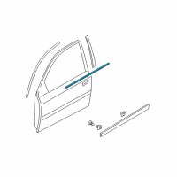 OEM 2011 Hyundai Accent Weatherstrip Assembly-Front Door Belt Outside RH Diagram - 82220-1E000