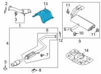OEM 2022 Hyundai Elantra Panel-Heat Protector, Ctr Diagram - 28793-AA000