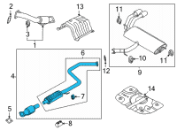 OEM Hyundai Elantra MUFFLER Complete-Center Diagram - 28600-AA900