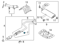 OEM Hyundai Elantra Hanger-Exhaust Pipe Diagram - 28780-AA200