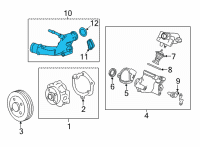 OEM Cadillac Water Outlet Diagram - 12690765