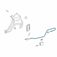 OEM Pontiac Vibe Cable, Fuel Tank Filler Door Latch Release Diagram - 19185043