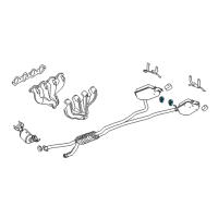 OEM Cadillac STS Insulator, Exhaust Muffler Hanger Bracket Diagram - 25711603