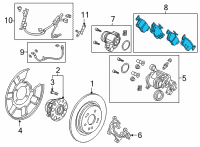 OEM 2022 Acura TLX Pad Set, Rear Diagram - 43022-TGV-A02