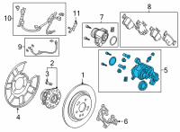 OEM Acura TLX Caliper Sub-Assembly, Left Rear Diagram - 43019-TJB-A02