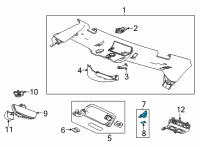 OEM 2022 Chevrolet Corvette Visor Bracket Diagram - 84831351