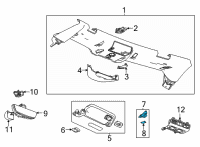 OEM 2021 Chevrolet Corvette Visor Bracket Diagram - 84831351