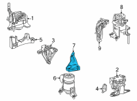 OEM 2021 Toyota Sienna Front Mount Bracket Diagram - 12311-F0120