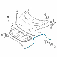 OEM 2014 Hyundai Veloster Cable Assembly-Hood Latch Release Diagram - 81190-2V000