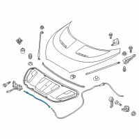 OEM Hyundai Veloster Cable Assembly-Hood Latch Release Diagram - 81190-2V100