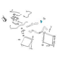 OEM 2009 Pontiac Solstice Radiator Surge Tank Outlet Hose (Tee Fitting To Thermostat) Diagram - 89024986