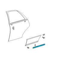 OEM 1999 Lexus ES300 Moulding, Rear Door Outside, Lower LH Diagram - 75746-33030