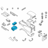 OEM 2014 Infiniti Q70 Center Console Cup Holder Diagram - 68430-1MA2B