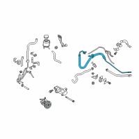 OEM 2015 Infiniti Q70 Power Steering Pressure Hose & Tube Assembly Diagram - 49720-1MA3A