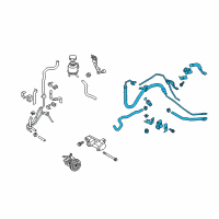 OEM 2013 Infiniti M37 Power Steering Hose & Tube Set Diagram - 49710-1MA5A