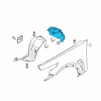 OEM 2010 Infiniti FX50 Protector-Front Fender, RH Diagram - 63842-1CA0A