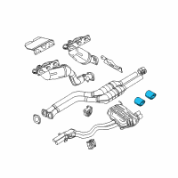 OEM BMW Chrome Tailpipe Trim Diagram - 82-12-0-151-089