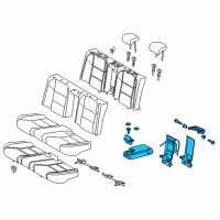 OEM Lexus ES300h Rear Seat Back Armrest Assembly, Center Diagram - 72830-33E90-B1