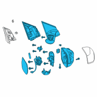 OEM Honda CR-V Set Driver Side, Mirror Assembly Diagram - 76258-T0A-A22