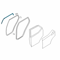 OEM 2013 Hyundai Santa Fe Sport Weatherstrip Assembly-Rear Door Upper LH Diagram - 83150-4Z000