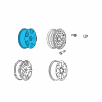 OEM 2008 Chevrolet Impala Wheel Rim-18X7.0 Aluminum 52Mm Outside 115Mm Bellcrank *Sparkle Silv Diagram - 9595805