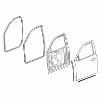 OEM Cadillac Lower Weatherstrip Diagram - 23253586
