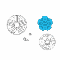 OEM 1998 Lexus LX470 Ornament Sub-Assy, Wheel Hub Diagram - 42603-60231