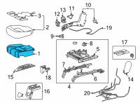 OEM 2022 Toyota Highlander Seat Cushion Pad Diagram - 71611-0E150