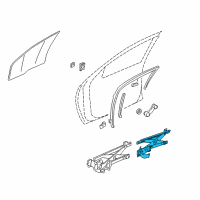 OEM 1998 Chevrolet Cavalier Front Side Door Window Regulator Assembly Diagram - 16830437