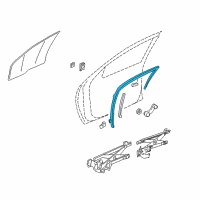 OEM 2000 Chevrolet Cavalier Channel Asm-Front Side Door Window Diagram - 22729846