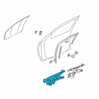 OEM 2002 Pontiac Sunfire Front Side Door Window Regulator Assembly Diagram - 15218046