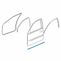 OEM 2003 Cadillac CTS Weatherstrip-Front Side Door Lower Diagram - 25745348