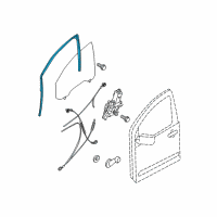 OEM 2006 Nissan Frontier Glass Run Rubber-Front Door, LH Diagram - 80331-EA000