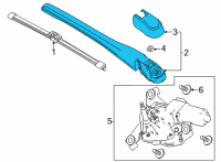 OEM Honda Civic ARM, RR- WIPER Diagram - 76720-T43-003