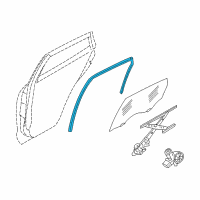 OEM 2015 Infiniti QX50 Glass Run Rubber-Rear Door Window, RH Diagram - 82330-1BA0B