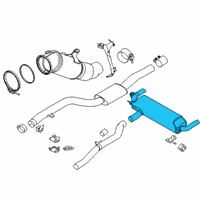 OEM 2021 BMW 740i Rear Muffler With Center Pipe Assembly Diagram - 18-30-8-635-591