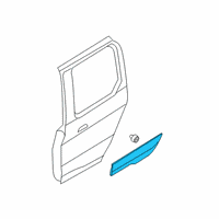 OEM 2016 Ford Transit Connect Body Side Molding Diagram - DT1Z-6129077-BB